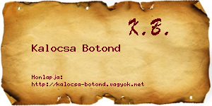 Kalocsa Botond névjegykártya